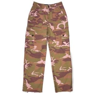 HOLLISTER Pink Camouflage Ultra High Rise Mom Jean